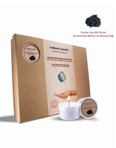 Natural Secret Caviar Candle Massage & Body Care Oil - Havyar Mum Masaj & Vücut Bakım Yağı