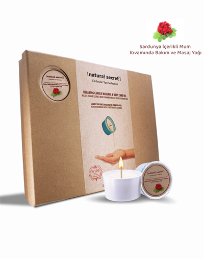 Natural Secret Geranium Candle Massage & Body Care Oil - Sardunya Mum Masaj & Vücut Bakım Yağı