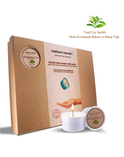 Natural Secret Green Tea Candle Massage & Body Care Oil - Yeşil Çay Mum Masaj & Vücut Bakım Yağı