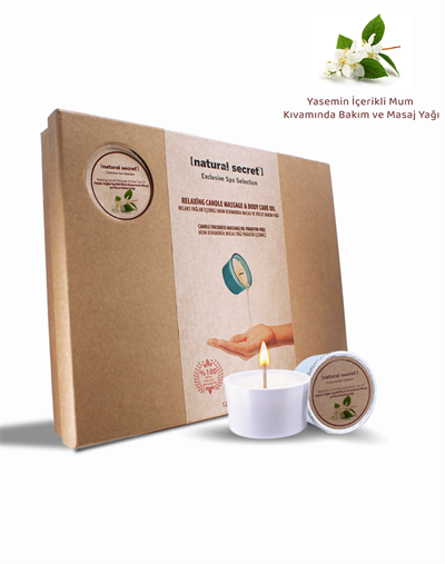 Natural Secret Jasmine Candle Massage & Body Care Oil - Yasemin Mum Masaj & Vücut Bakım Yağı