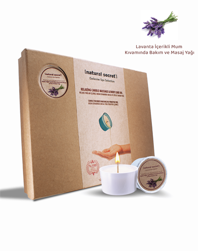 Natural Secret Lavender Candle Masaj & Vücut Bakım Yağı - Lavanta Mum Masaj & Vücut Bakım Yağı