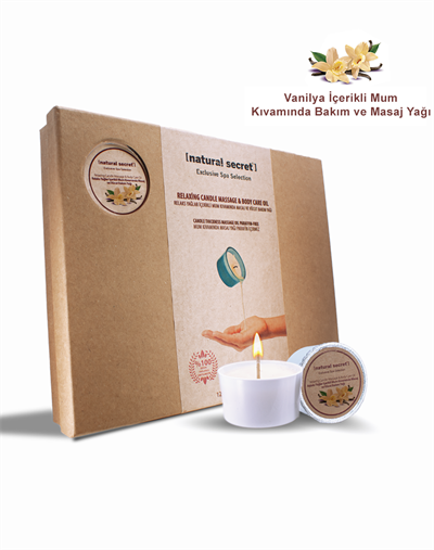 Natural Secret Vanilla Candle Massage & Body Care Oil - Vanilya Mum Masaj & Vücut Bakım Yağı