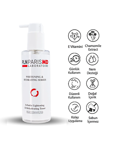 PLN PARIS MD Arbutin Lightening & Hydrating Toner / Arbutin İçerikli Leke Açıcı ve Nemlendirici Tonik 200ml