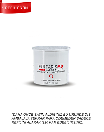 PLN PARIS MD Arbutin Scrub Gel / Arbutin İçerikli Leke Açıcı ve Nemlendirici Peeling Jel 50ml REFIL