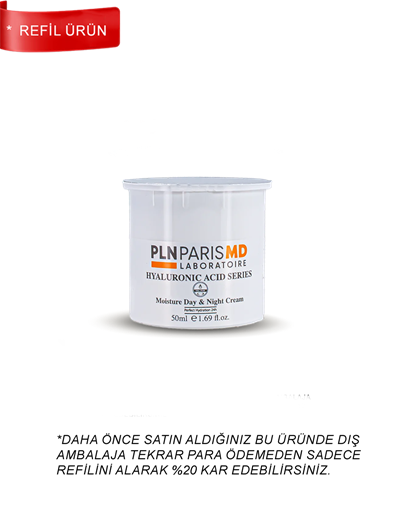 PLN PARIS MD Hyaluronic Acid Moisture Day & Night Cream / Çok Kuru Ve Olgun Ciltler İçin Hyaluronik Asit içerikli Gece-Gündüz Bakım Kremi 50ml REFIL