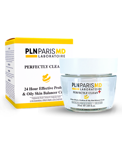 PLN PARIS MD Perfectly Clean + 24h Care for Impure, Oily Skin Cream Akneli, Yağlı ve Problemli Ciltler İçin Gece - Gündüz Koruyucu Bakım Kremi 50ml