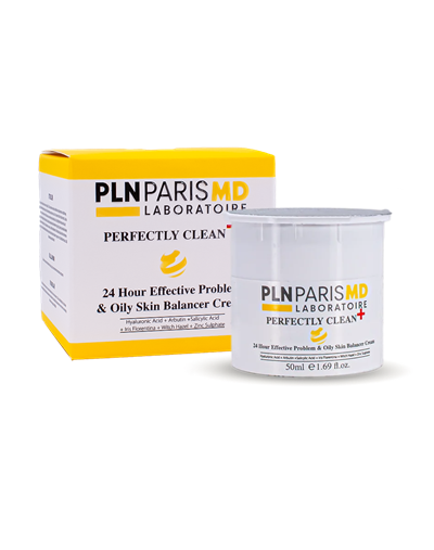 PLN PARIS MD Perfectly Clean + 24h Care for Impure, Oily Skin Cream Akneli, Yağlı ve Problemli Ciltler İçin Gece - Gündüz Koruyucu Bakım Kremi 50ml REFIL