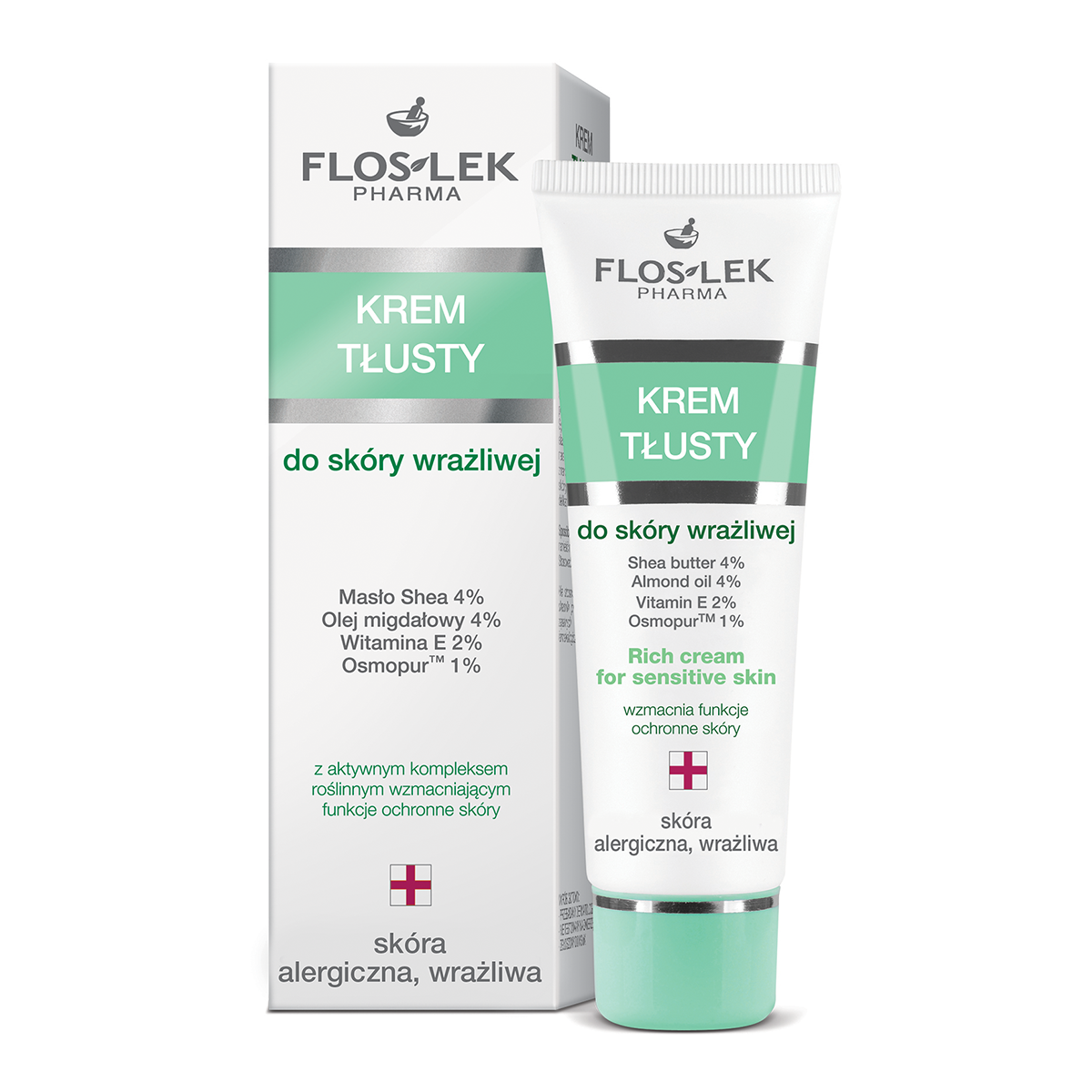 Floslek Pharma Floslek Aşırı Hassas Cilt İçin Yatıştırıcı, Nemlendirici Yoğun Cilt Bakım Kremi 50 m