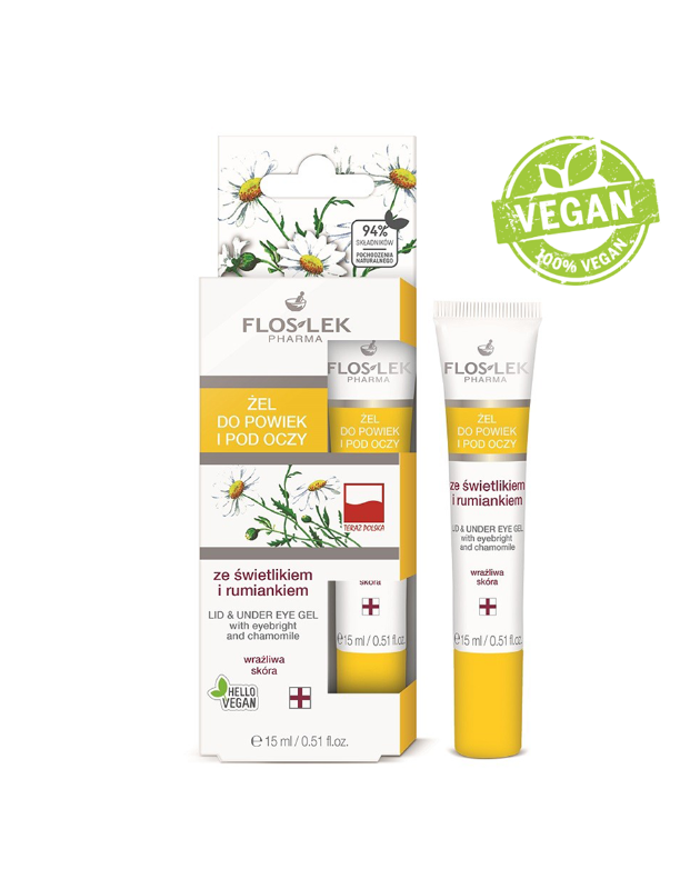 Floslek Pharma Floslek Kızarıklığa, Tahrişe ve Yanmaya meyilli Ciltler İçin Papatya İçerikli Göz Çevresi Aydınlatıcı Bakım Jeli