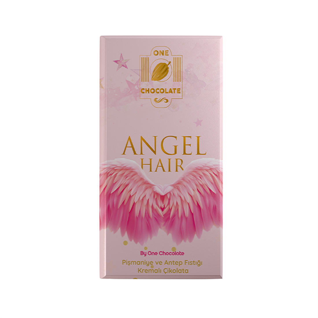 Angel Hair Chocolate Antep Fıstığı Kremalı ve Pişmaniyeli Ruby Çikolata 80gram