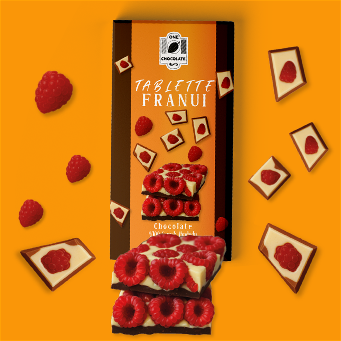 Tablette Franui Chocolate Ahududulu Beyaz Tablet Çikolata 100gram