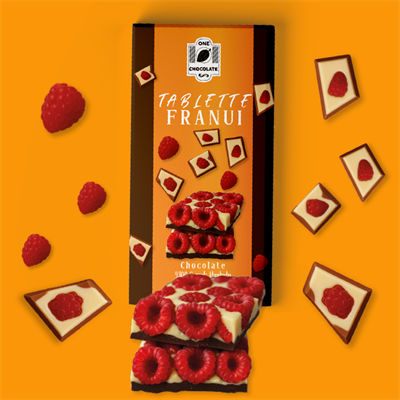 Tablette Franui Chocolate Ahududulu Beyaz Tablet Çikolata 100gram