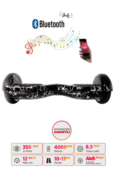 Citymate Hoverboard Elektrikli Kaykay Scooter Bluetooth Hoparlörlü 6.5 inch D02