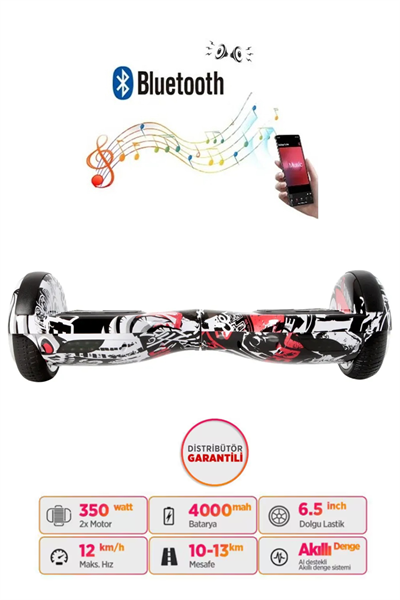 Citymate Hoverboard Elektrikli Kaykay Scooter Bluetooth Hoparlörlü 6.5 inch D06