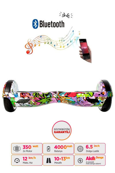 Citymate Hoverboard Elektrikli Kaykay Scooter Bluetooth Hoparlörlü 6.5 inch D04