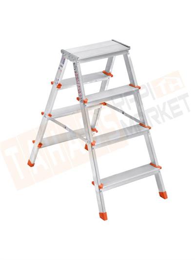 4 BASAMAKLI ÇİFT ÇIKIŞLI ALÜMİNYUM MERDİVEN