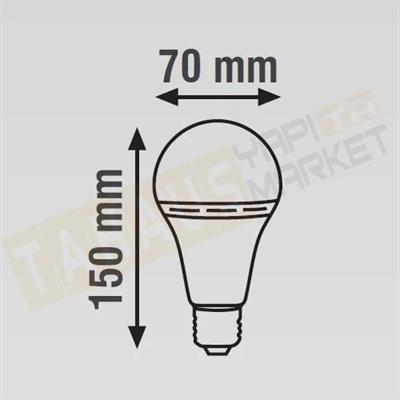 9W E27 ŞARJLI LED AMPUL 6500K BEYAZ IŞIK
