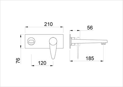 Ankastre Serisi Duvardan Ankastre Lavabo Bataryası