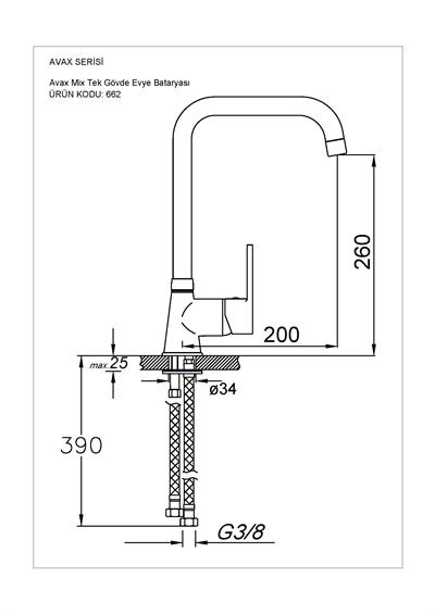 Avax Serisi Tek Gövde Eviye Bataryası
