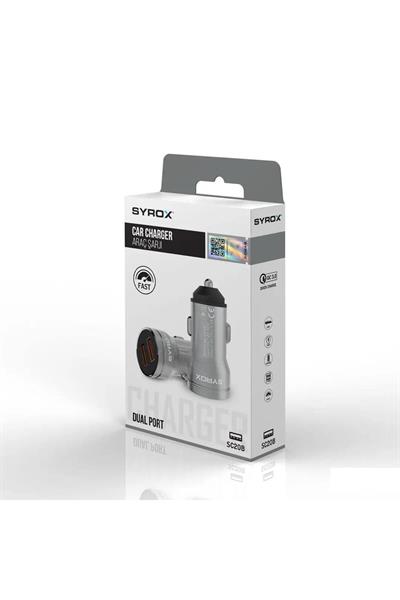 Başkenttekno Syrox SC20 3.1A Çift Usb Girişli Metal Araç Şarj Başliği
