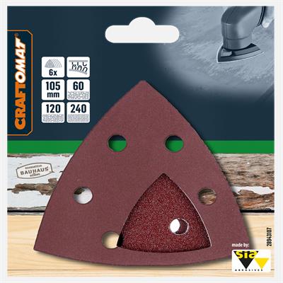 Craftomat Zımpara Tabanı 105 mm G60/120/240 6lı Set