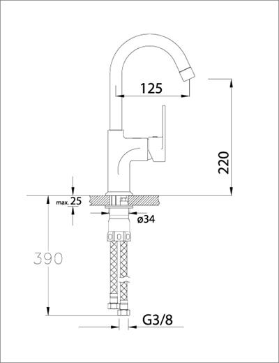 Della Serisi Tek Gövde Lavabo Bataryası