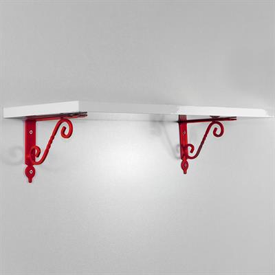 Endpa Retro Dikdörtgen Salon Dekoratif Raf Seti Beyaz - Kırmızı