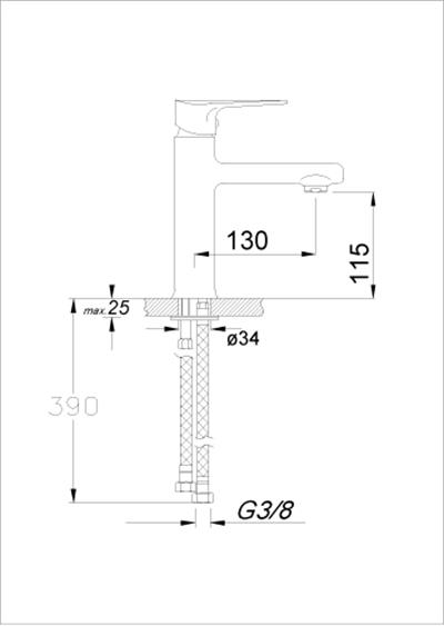 Este Serisi Lavabo Bataryası Siyah İnci