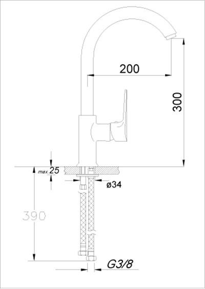 Este Serisi Tek Gövde Eviye Bataryası Gri