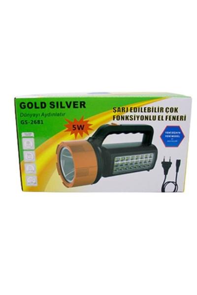 GS-2681 Gold Sılver 5W Şarjlı El Feneri