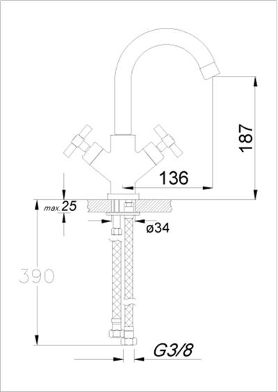 Integra Serisi Sabit Borulu Lavabo Bataryası