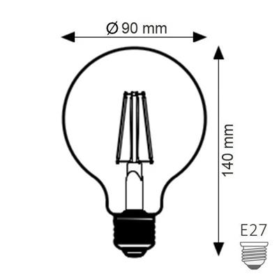 K2 GLOBAL KES606 6 Watt G95 LED Rustik Glop Ampul - Sarı Işık (2700K)