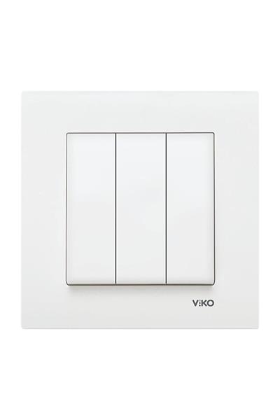 KARRE/M BEYAZ ÜÇLÜ ANAHTAR MEK+D/K