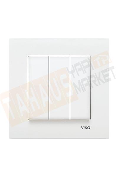 KARRE/M BEYAZ ÜÇLÜ ANAHTAR MEK+D/K