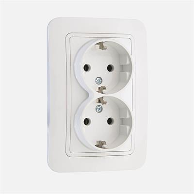 Makel Lillium İkili Topraklı Priz Beyaz Serisi