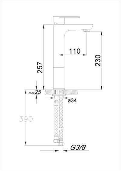Mercan Serisi Lavabo Bataryası Siyah