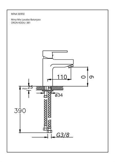 Mina Serisi Lavabo Bataryası Gri
