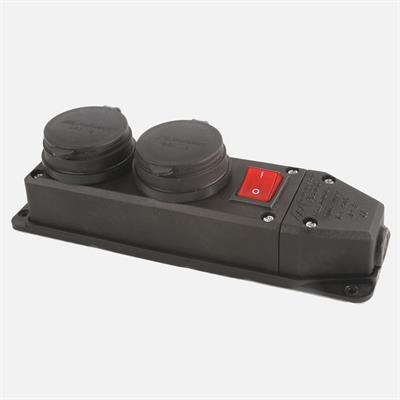 Mono 2li Grup Priz Anahtarlı Siyah