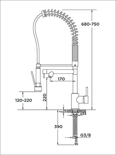 Mutfak Bataryaları Serisi Endüstriyel Eviye Bataryası