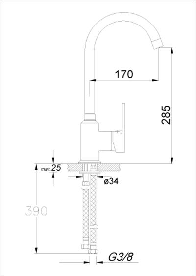 Mutfak Bataryaları Serisi Tek Gövde Eviye Bataryası