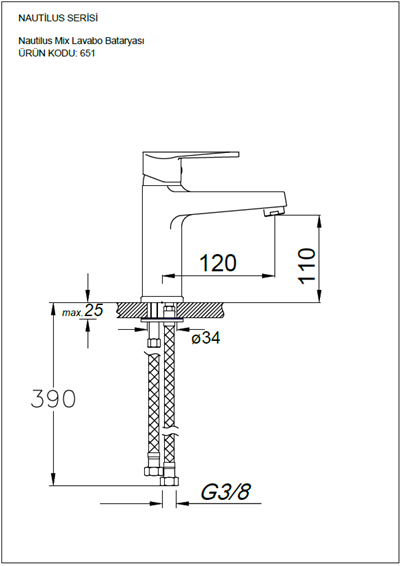 Nautilus Serisi Lavabo Bataryası