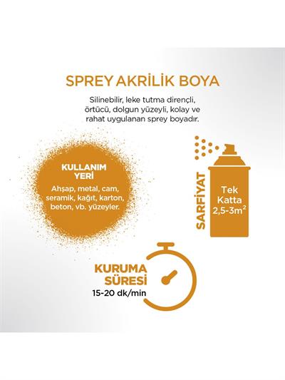 Polisan Akrilik Taksi Sarısı Sprey Boya 400 ml - RAL 1003
