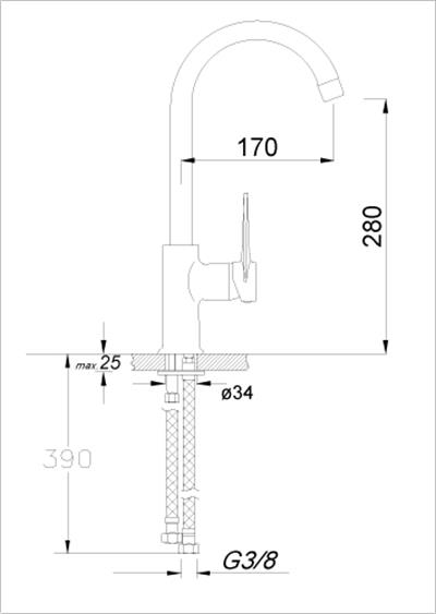 Premium Serisi Tek Gövde Eviye Bataryası Altın