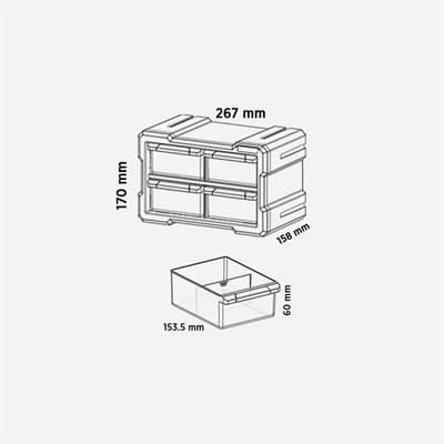 Rtrmax RCA6013 Monoblok Çekmece Seti RCA6013 4lü Modüler Çekmece