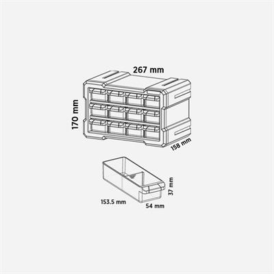 Rtrmax RCA6014 Monoblok Çekmece Seti 12li Modüler Çekmece