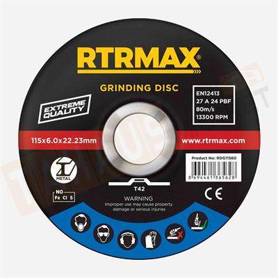 Rtrmax RDG18060 Çapak Alma Diski 180 x 6.0 x 22