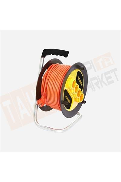 Rtrmax REM32540 4lü 40 m Makaralı Uzatma Kablosu