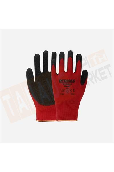Rtrmax RH19822 RT3 NO:10 Nitril Kaplı Polyester Zebra Kırmızı Örgü Eldiven