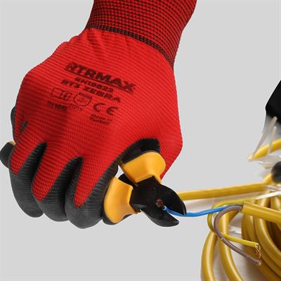 Rtrmax RH19823 RT3 NO:9 Nitril Kaplı Polyester Zebra Mavi Örgü Eldiven