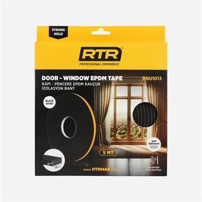 Rtrmax RNU1012 Kapı & Pencere Epdm İzalosyan Bandı RNU1012 5 mt Kahverengi-15 mm